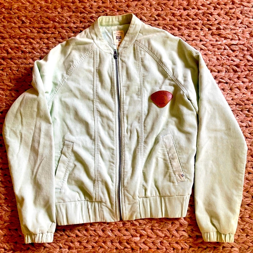 Mint Green Bomber Jacket With Patch - image 2